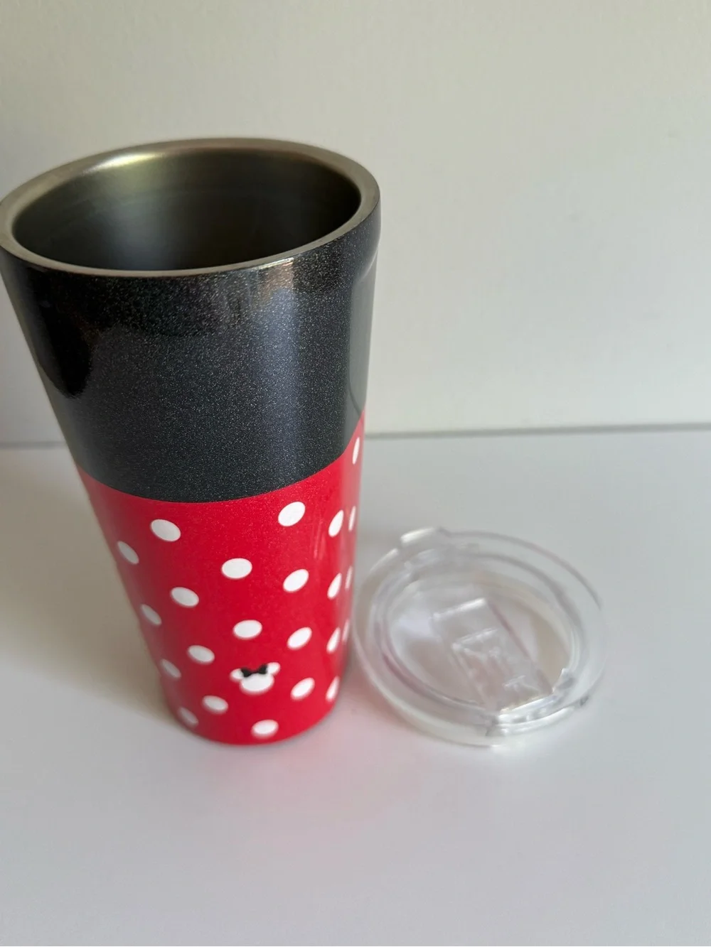 Corkcicle Disney Minnie Mouse Polka Dot Glitter Insulated Tumbler 16 oz Cup